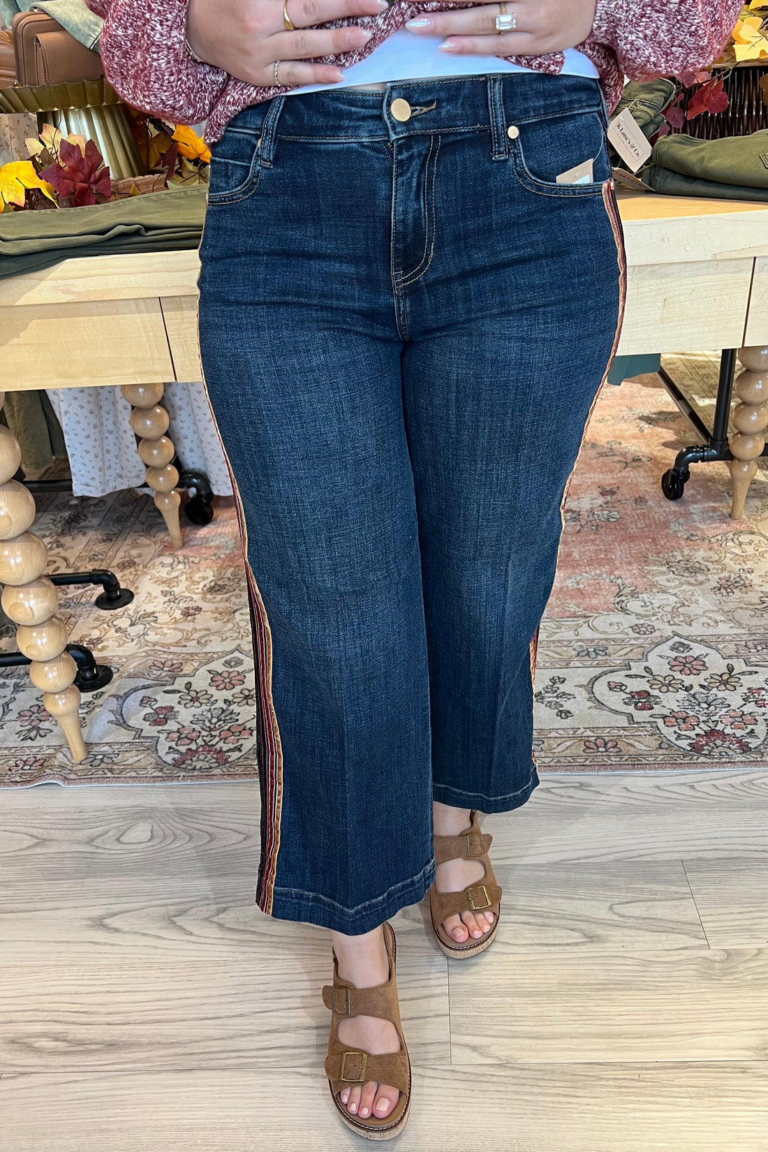 Stride Wide Leg w/Velvet Trim 28&quot; Inseam BOTTOMS LIVERPOOL 