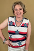 Crochet Top w/Denim Patches JRTOP CASUAL TOP SOUTHERN GRACE 