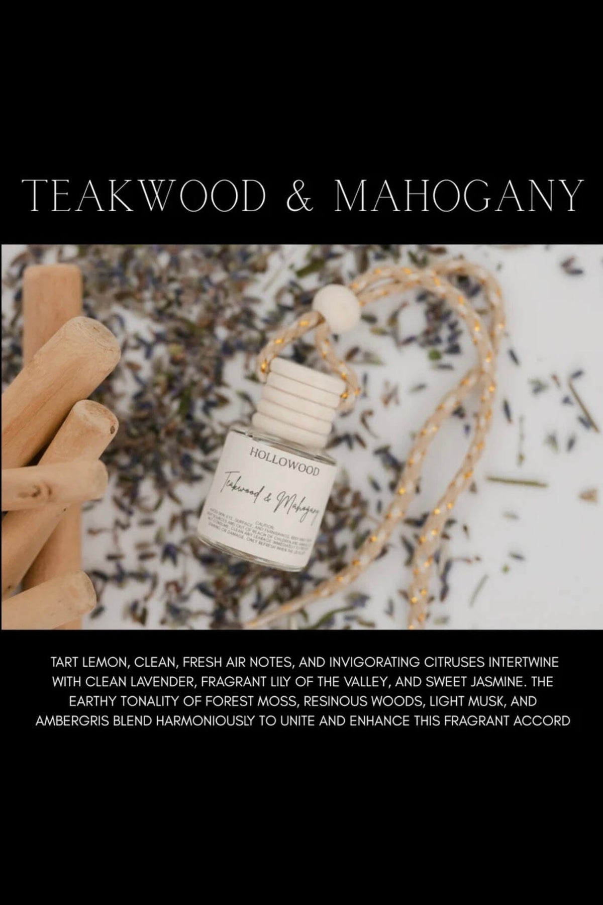 Car Diffuser Teakwood & Mahogany GIFT/OTHER HOLLOWOOD CANDLES 