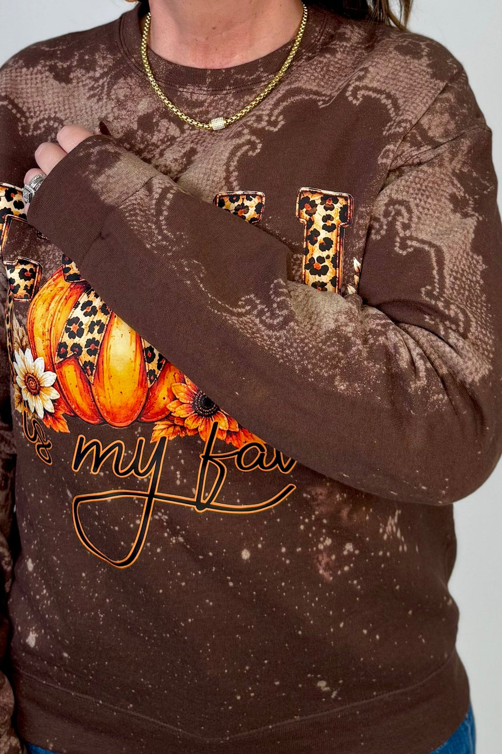 Fall Is My Fave Bleach Sweatshirt MISSY BASIC KNIT:~~Unassigned~~ ENVEE MEE 