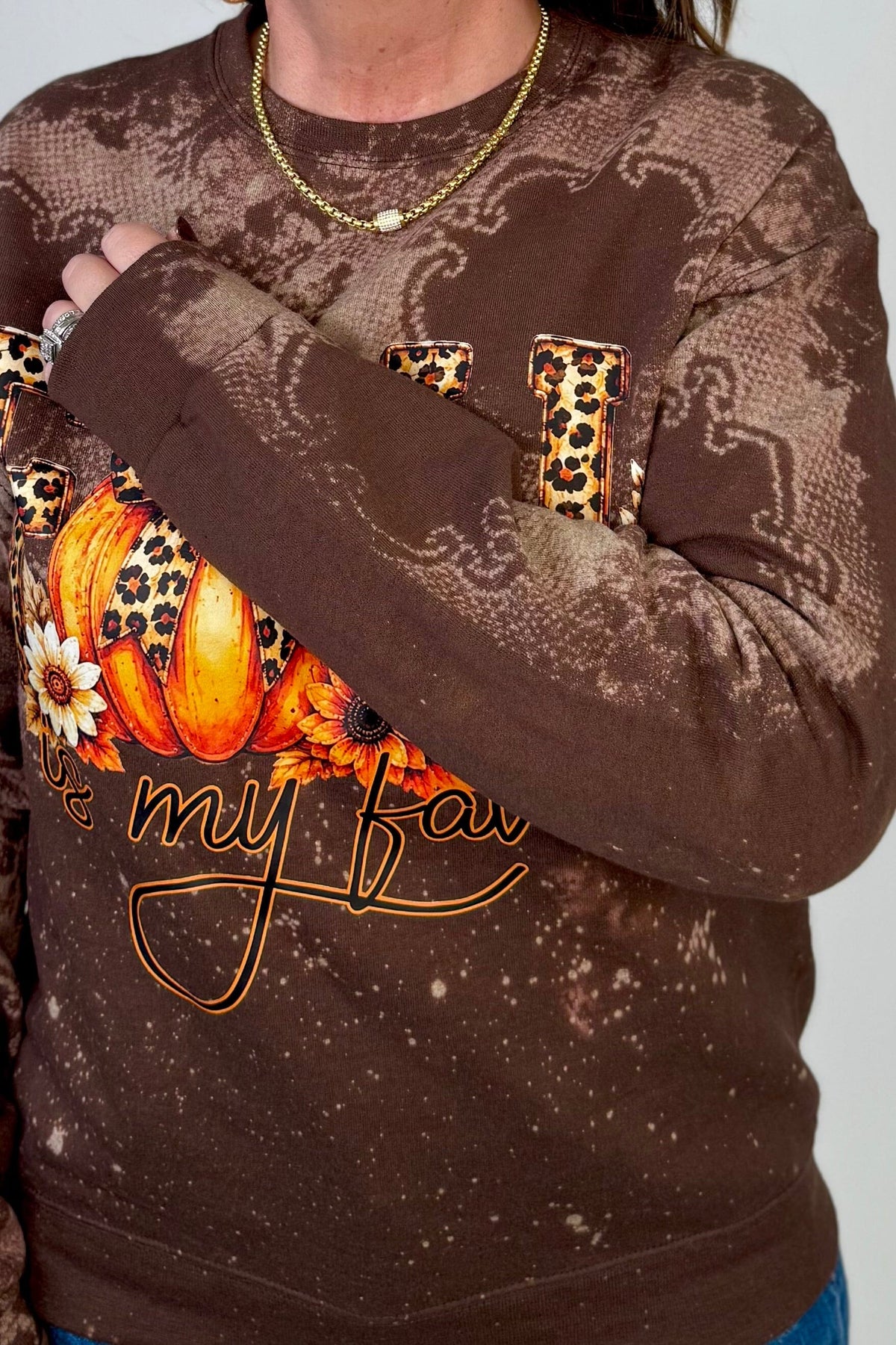 Fall Is My Fave Bleach Sweatshirt MISSY BASIC KNIT:~~Unassigned~~ ENVEE MEE 