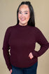 Long Sleeve Turtleneck Sweater - Dark Oxblood MISSY BASIC KNIT:~~Unassigned~~ LIVERPOOL 