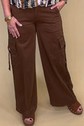 Mid Rise Cargo Wide Leg BOTTOMS LIVERPOOL 