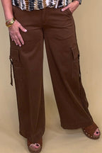 Mid Rise Cargo Wide Leg BOTTOMS LIVERPOOL 