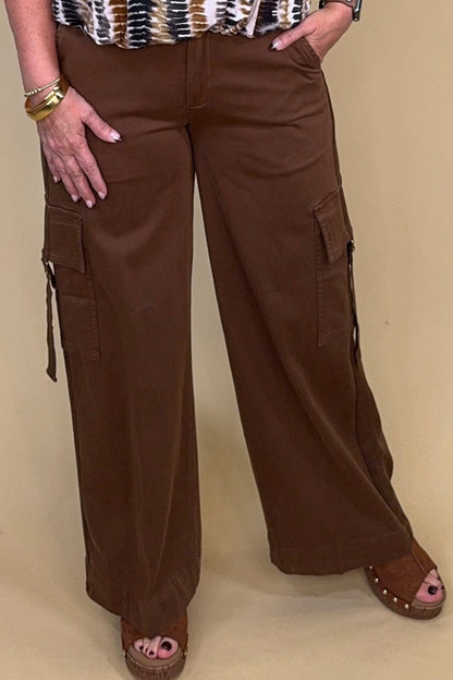 Mid Rise Cargo Wide Leg BOTTOMS LIVERPOOL 