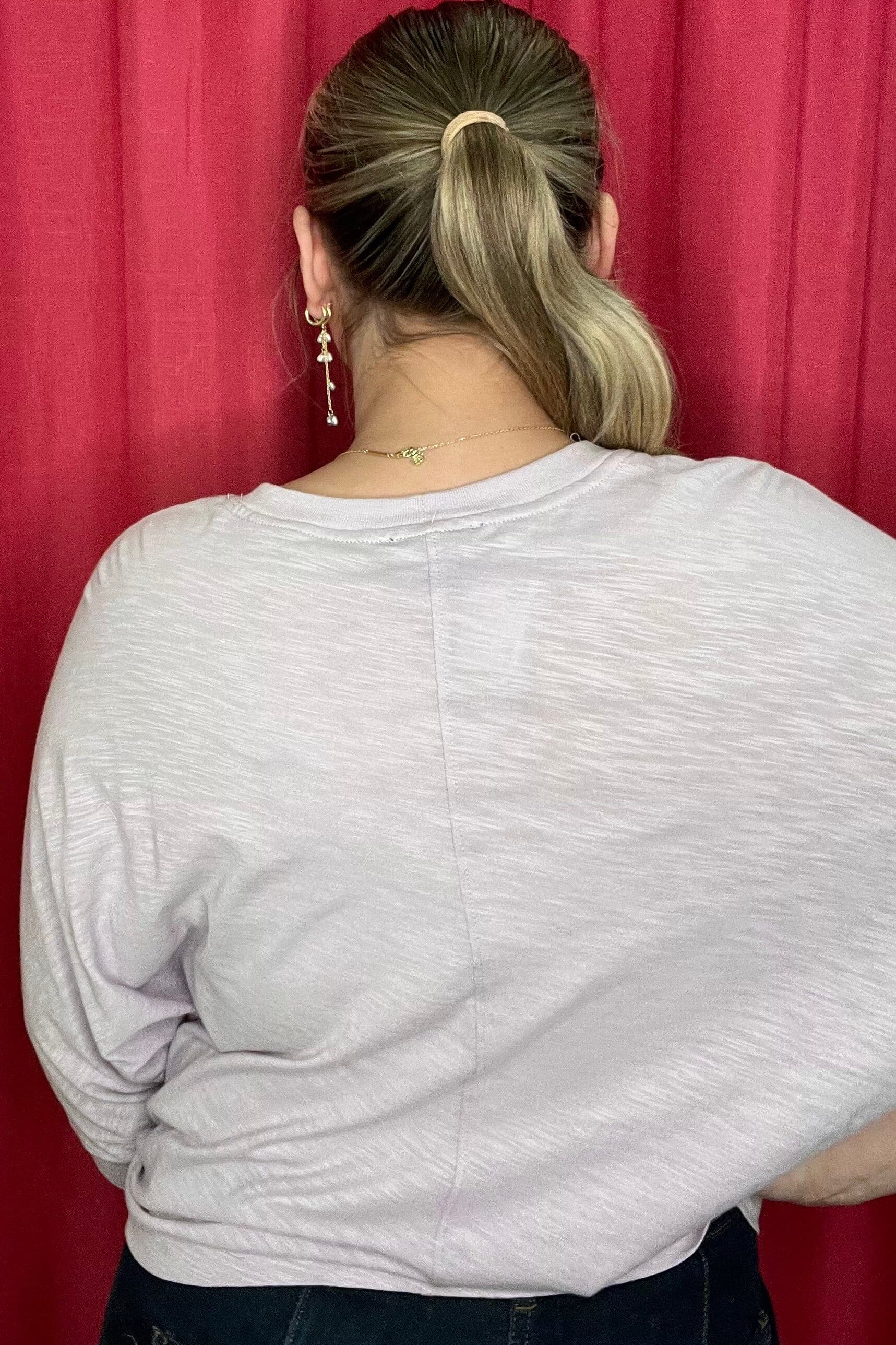 3/4 Dolman Sleeve Scoop Neck Embroidered Knit Top MISSY TOP SPECIAL DEMOCRACY 