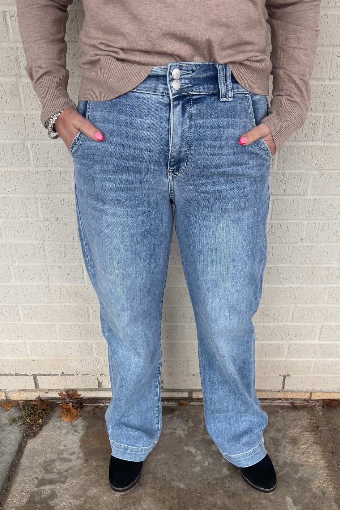 High Waist Trouser Wide Leg JEANS JUDY BLUE 