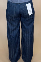 Pinstripe High Rise Wide Leg Jeans BOTTOMS RISEN 