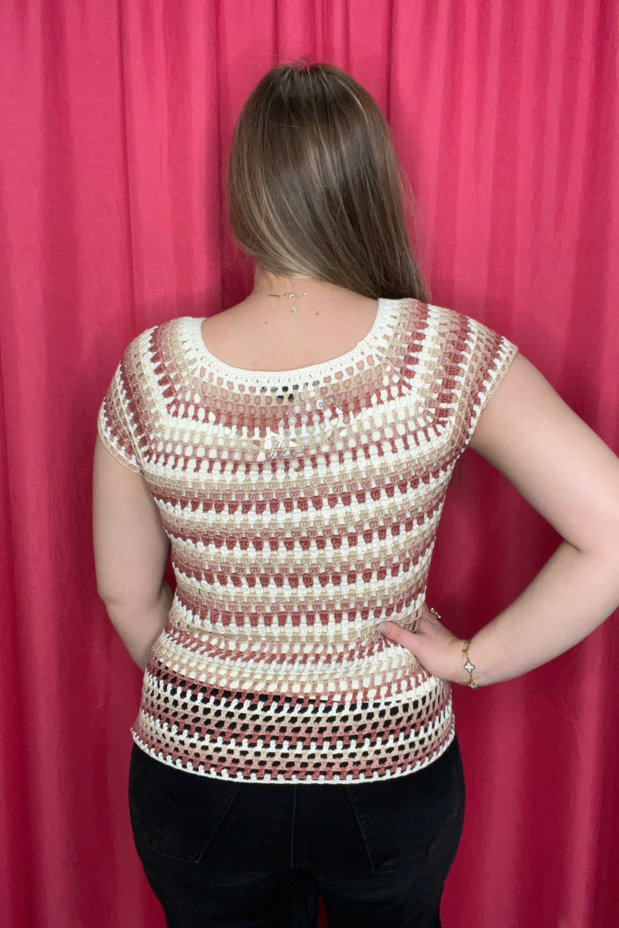 Crochet Raglan Short Sleeve Sweater MISSY TOP SPECIAL CHARLIEB 