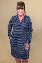 Long sleeve Hooded Dress W/Drawcord DRESS TRIBAL 