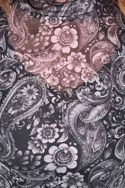 Wanted In Paisley Mesh Top MISSY BASIC KNIT STERLINGKREEK 