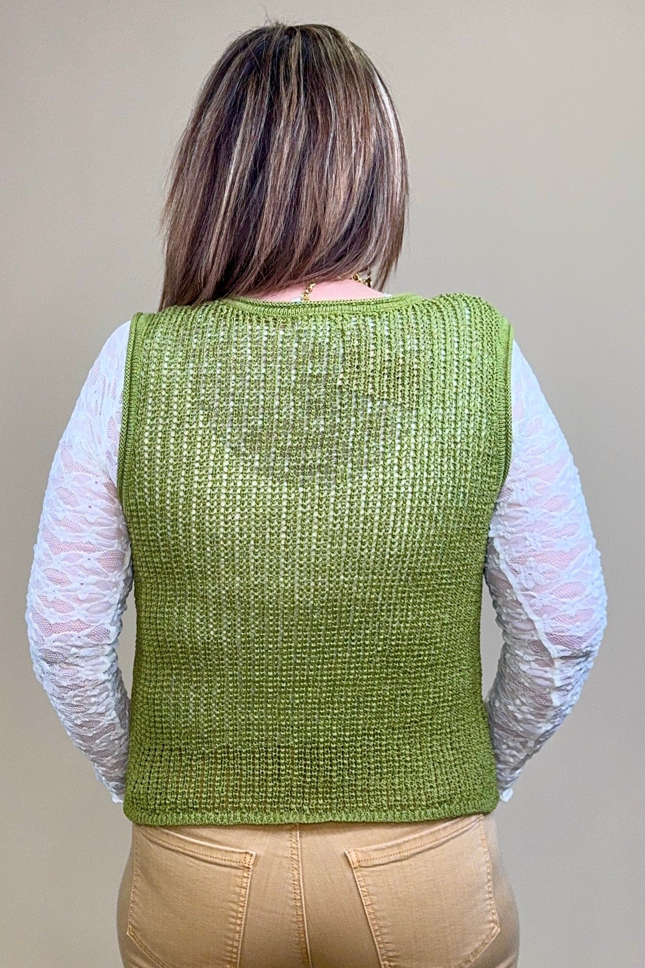 Tie Front Vest JRTOP CASUAL TOP BLUPEPPER 