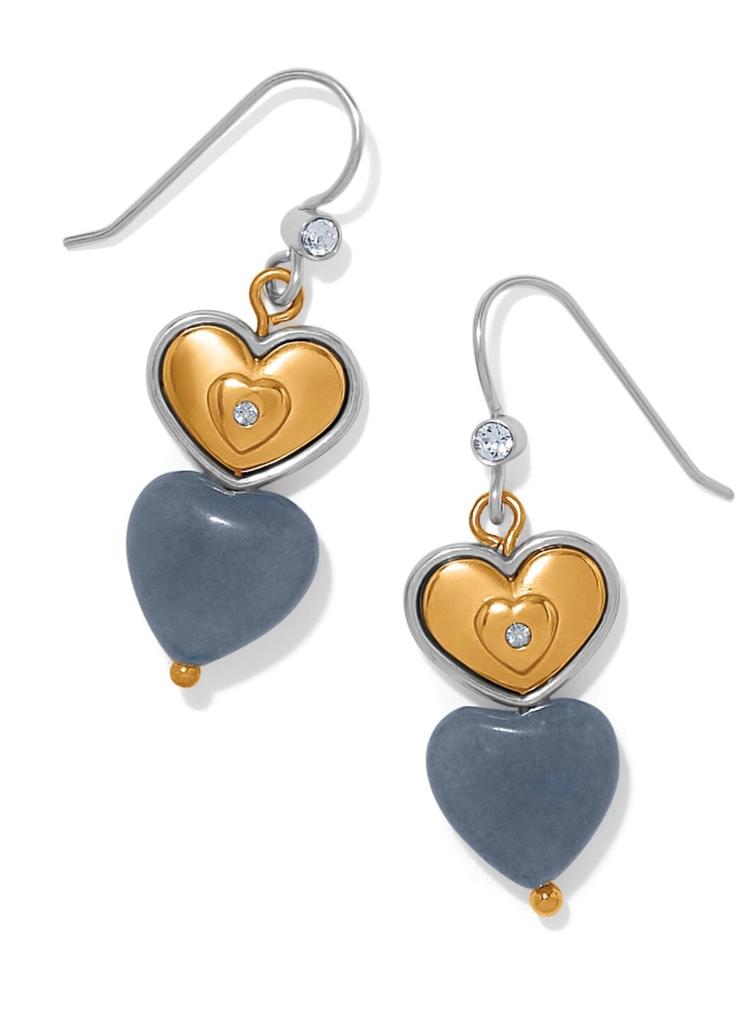 One Heart Duo Heart French Wire Earrings BJEWELRY:~~Unassigned~~ Brighton Collectables 