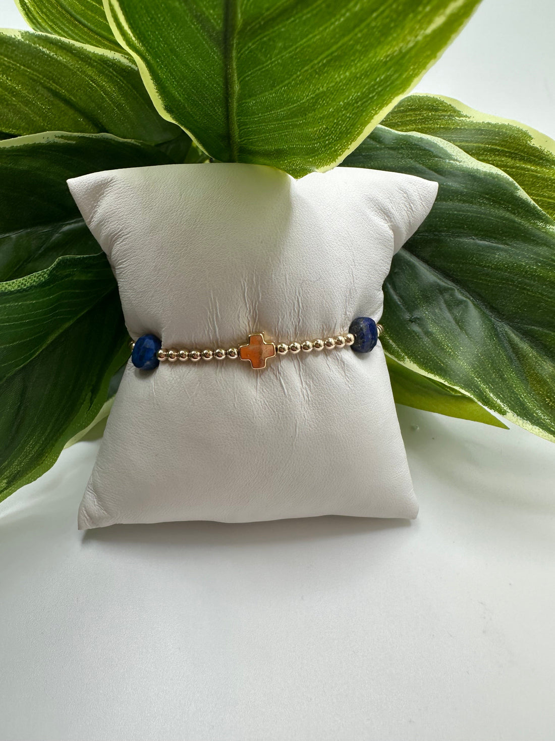 Enewton Signature Cross Admire Gold Pattern 3mm Bead Bracelet- Lapis JEWELRY ENEWTON