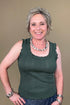 Pointelle Rib Ella Tank - Olive MISSY BASIC KNIT NIC+ZOE 