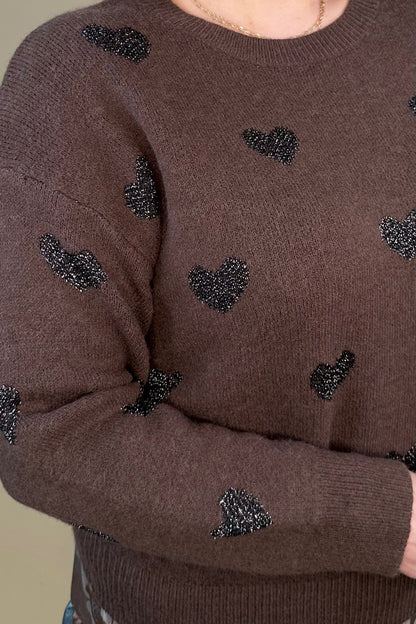 Heart Knitted Sweater SWEATER:~~Unassigned~~ MOLLY BRACKEN 
