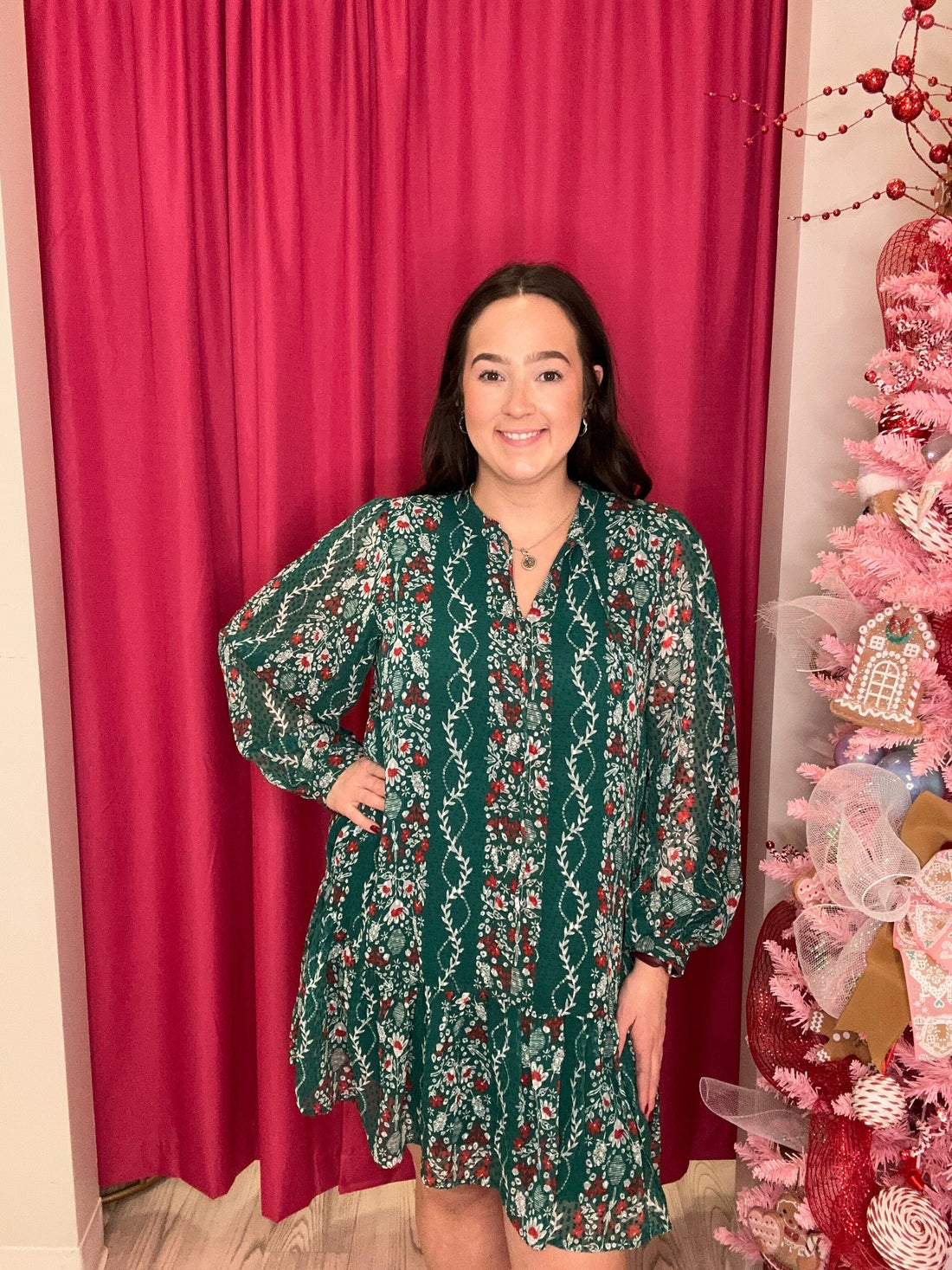 Long Sleeve Dress w/Bottom Ruffle DRESS MARYSQUARE