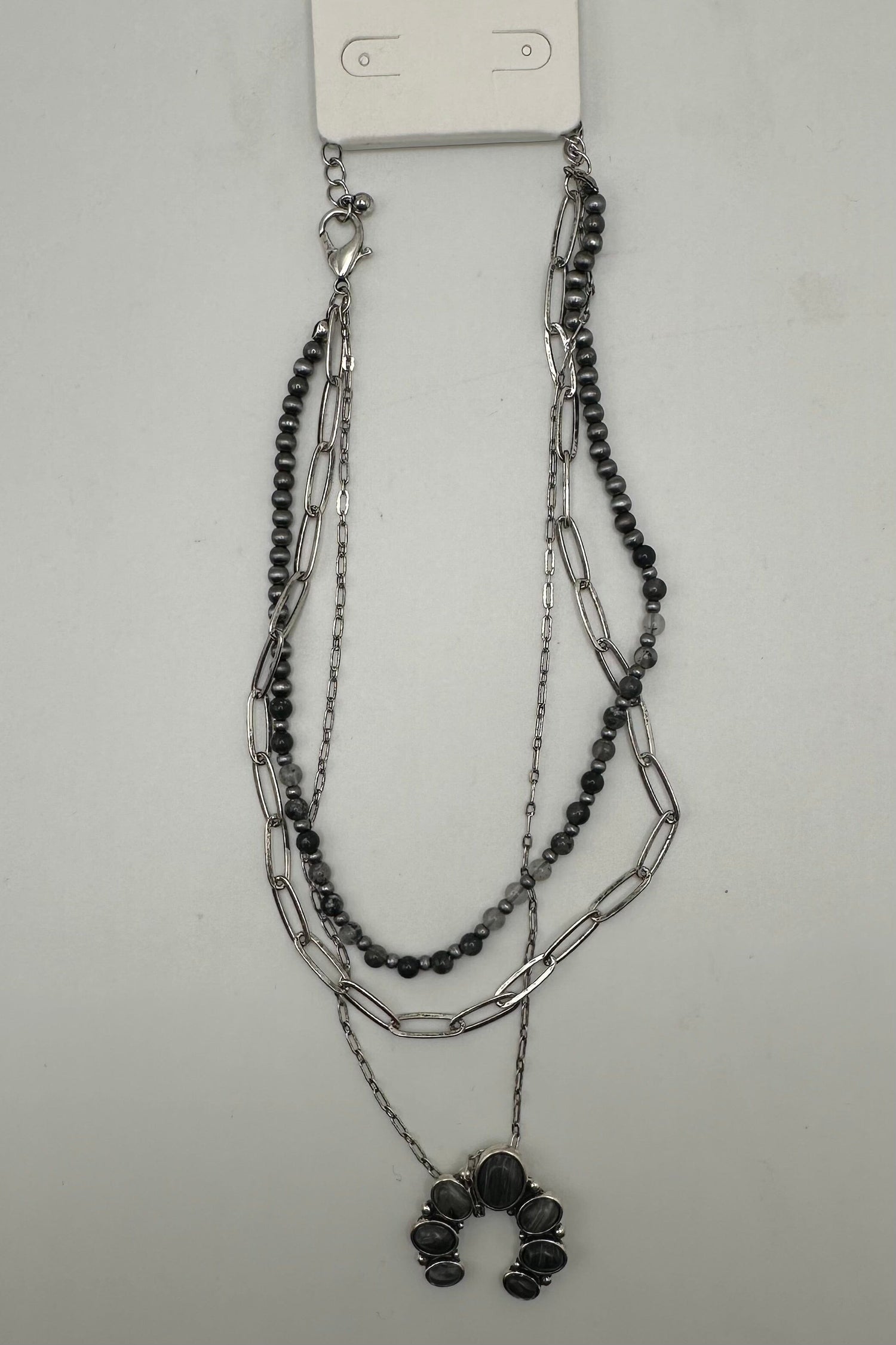 Fashion Necklace - 3 Strand Silver JEWELRY SUSIE 