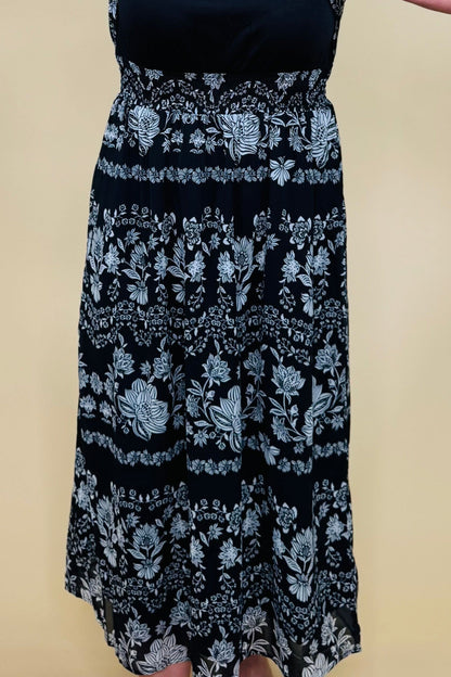 Printed Tank Dress w/Top Layer DRESS KEREN HART 