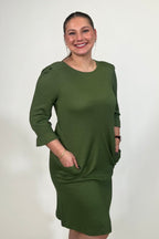 3/4 Sleeve Round Neck Dress DRESS:~~Unassigned~~ SOUTHERN LADY 