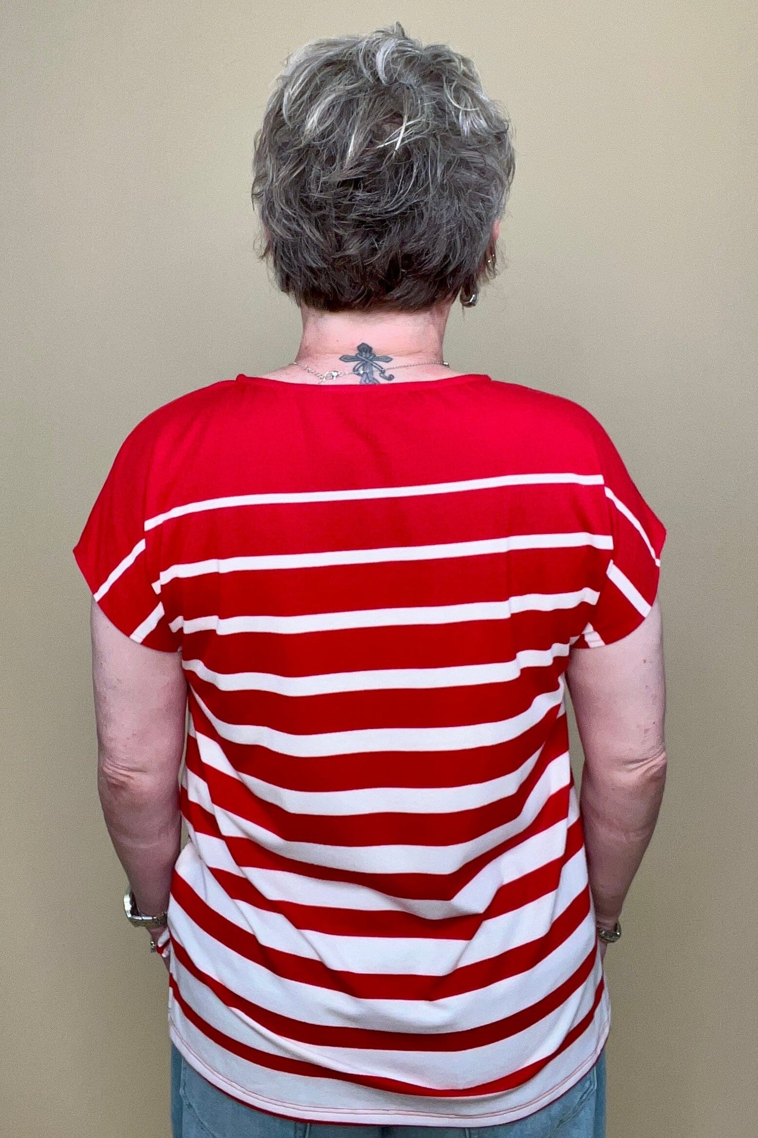 Cap Sleeve Striped Scoop Neck Top MISSY TOP SPECIAL SOUTHERN LADY 