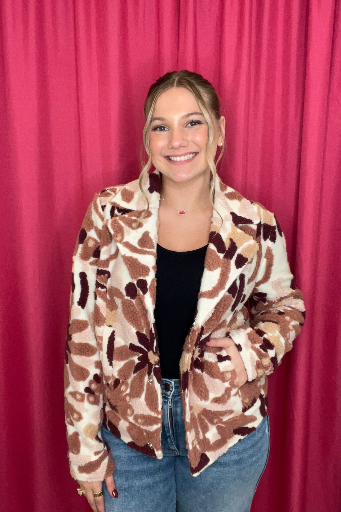 Boucle Knit Plaid Short Coat JACKET Charlie B