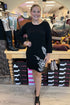 Elbow Sleeve Boat Neck Sweater DRESS TRIBAL 