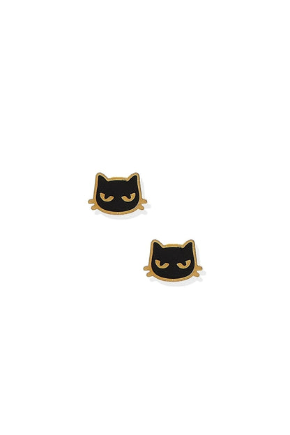 Black Cat Screwback Stud Earrings JEWELRY LINNY CO 