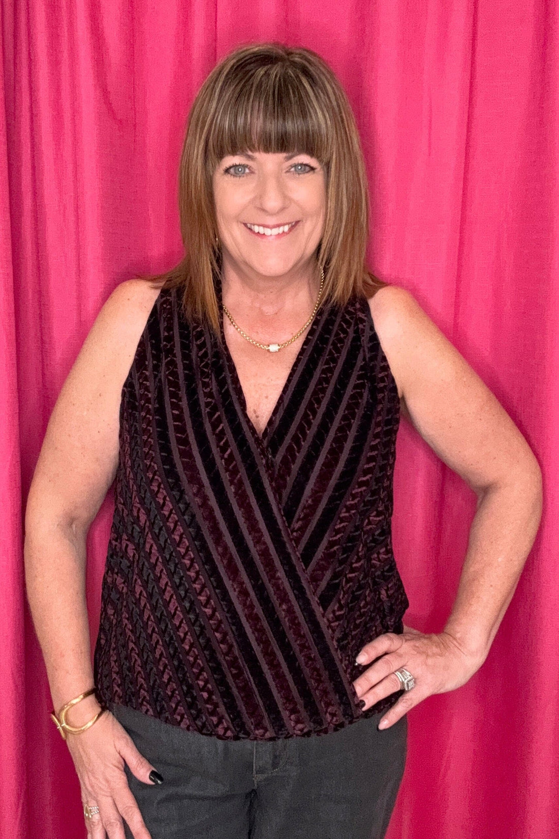 Sleeveless Crossover Knit Top MISSY BASIC KNIT LIVERPOOL 