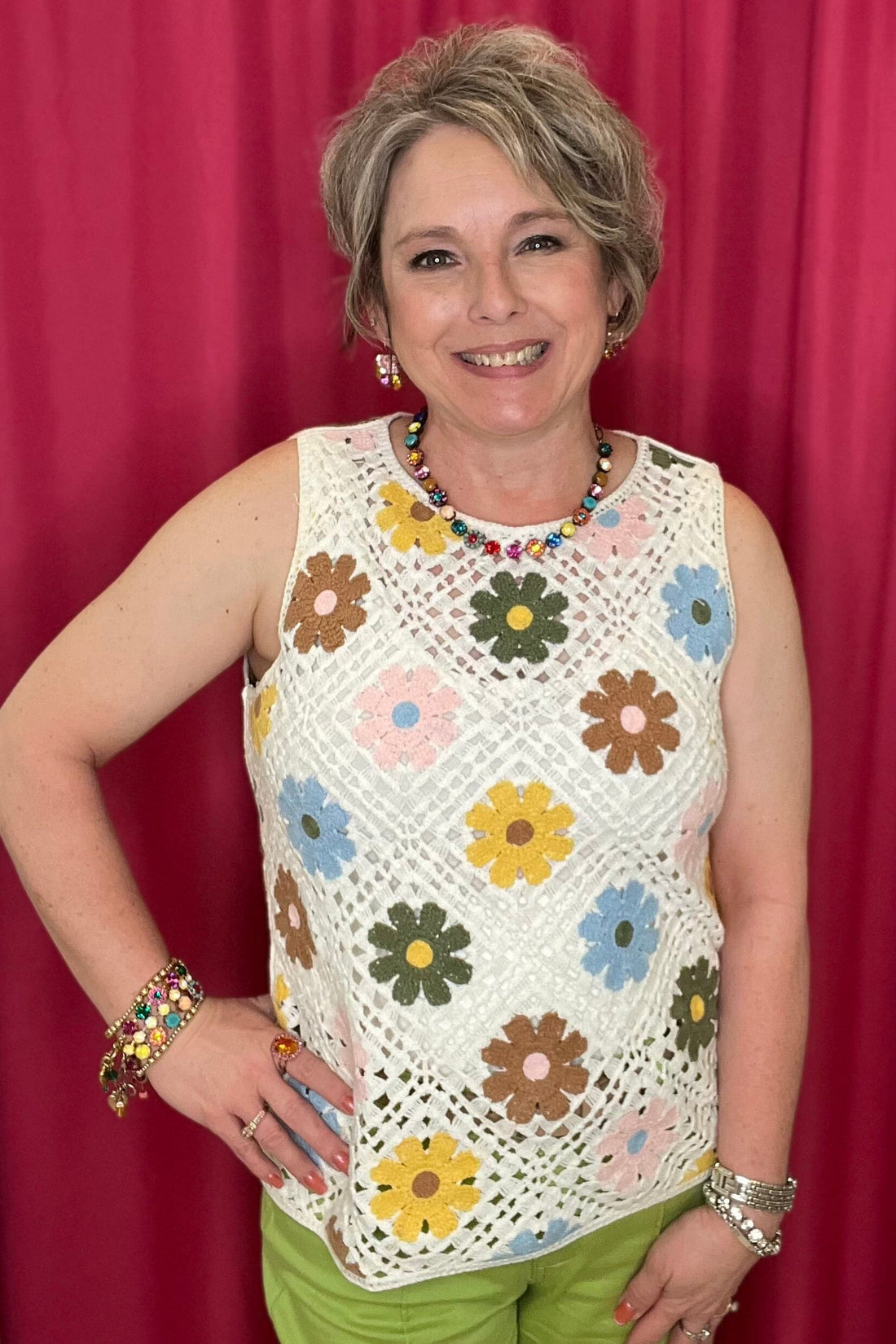 Sleeveless Crochet Flower Top MISSY TOP SPECIAL CHARLIEB 