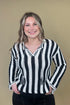 Long Sleeve Notch Collar Striped Sweater SWEATER TRIBAL 