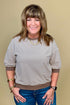 Stripped Contrast Trim Top JRTOP CASUAL TOP ZENANA CREAMMOCHA S 