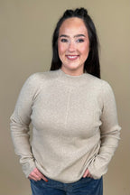 Long Sleeve Turtleneck Sweater - Khaki MISSY BASIC KNIT:~~Unassigned~~ LIVERPOOL 