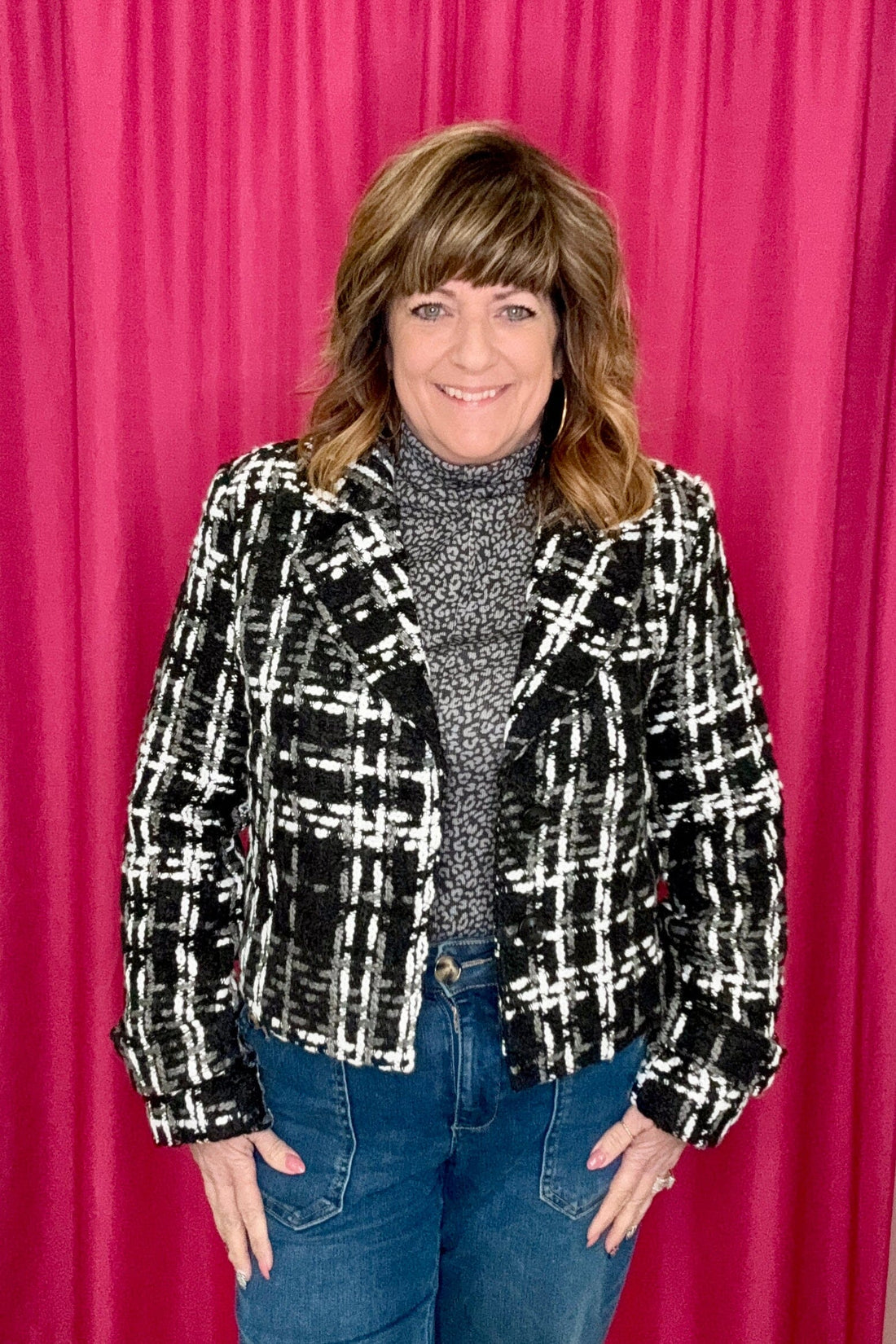 Long Sleeve Lined Blazer w/Pockets OUTFIT COMPLETER TRIBAL