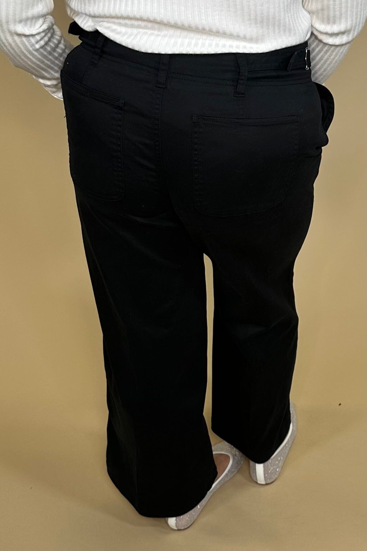 High Rise Cinch Waist Wide Leg 28" Inseam BOTTOMS LIVERPOOL 