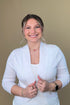 3/4 Sleeve Shawl Cardigan - White OUTFIT COMPLETER ZAC & RACHEL 