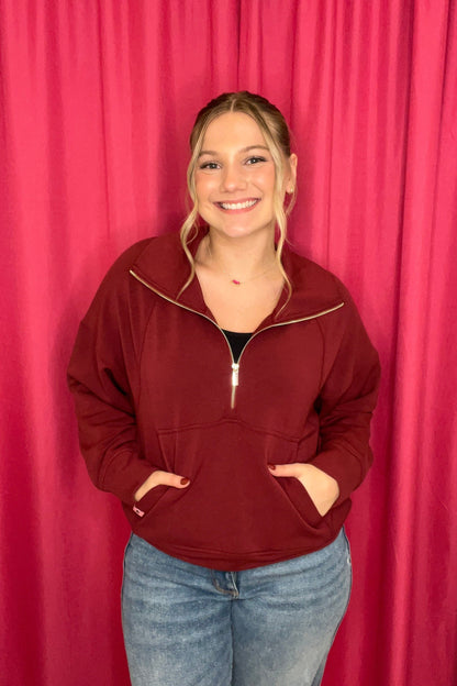 Half Zip Raglan Top JRTOP CASUAL TOP SIMPLY SOUTHERN 