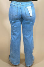 High Rise Wide Leg Jean W/ Waist String JEANS:~~Unassigned~~ RISEN 