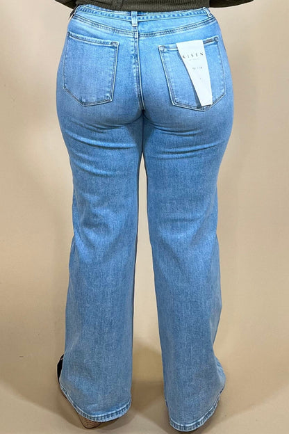 High Rise Wide Leg Jean W/ Waist String JEANS:~~Unassigned~~ RISEN 