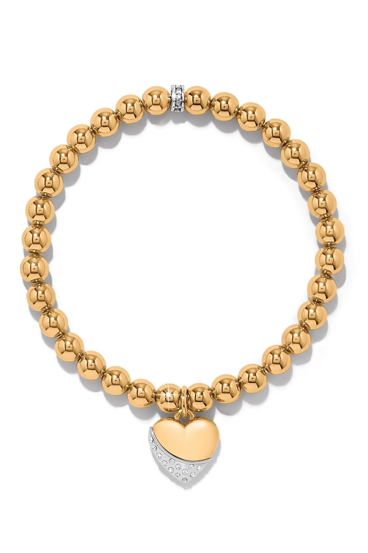 Meridian Petite Wave Heart Gold Stretch Bracelet BJEWELRY Brighton Collectables 