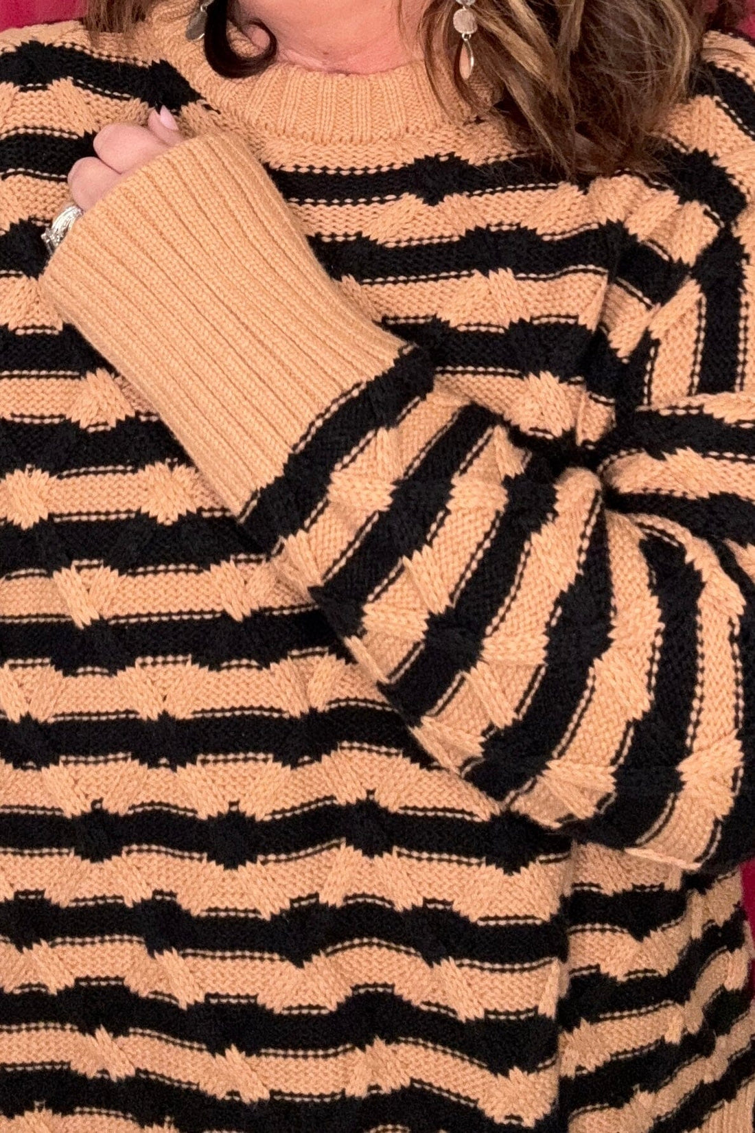 Long Sleeve Striped Sweater SWEATER KEREN HART 