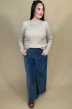 Long Sleeve Turtleneck Sweater - Khaki MISSY BASIC KNIT:~~Unassigned~~ LIVERPOOL 