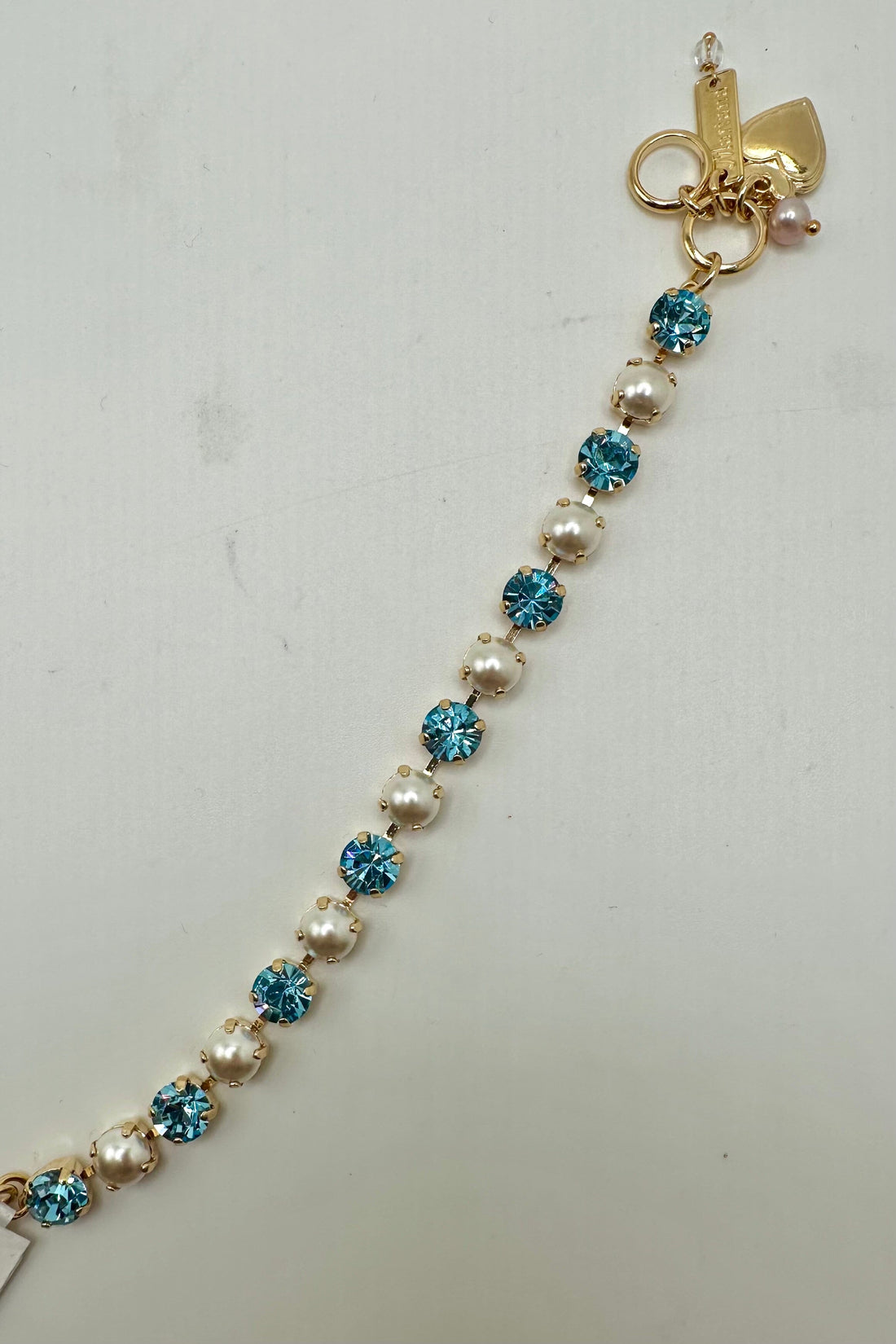 Medium Everyday Bracelet in Aquamarine and Pearl - Yellow Gold BETTERBRANDJEWELRY MICHALSMARIANA 