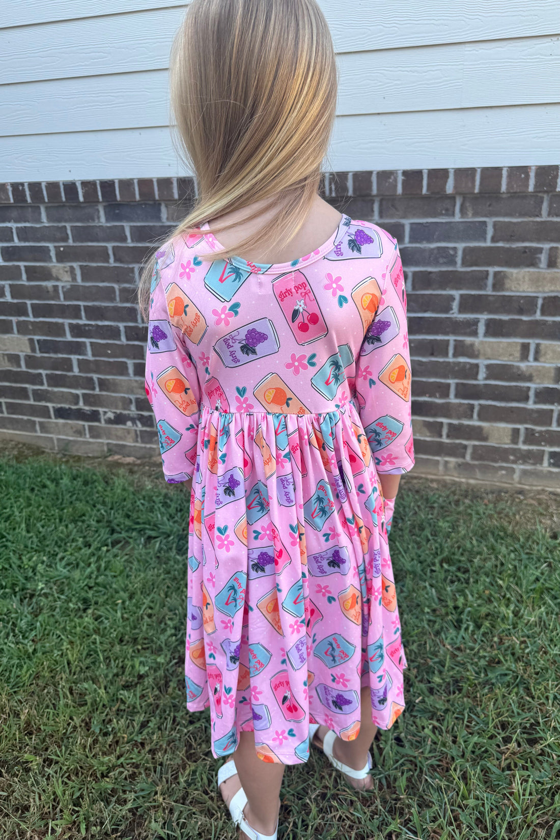 Girly Pop 3/4 Sleeve Pocket Twirl Dress GIFT/OTHER MILA &amp; ROSE 