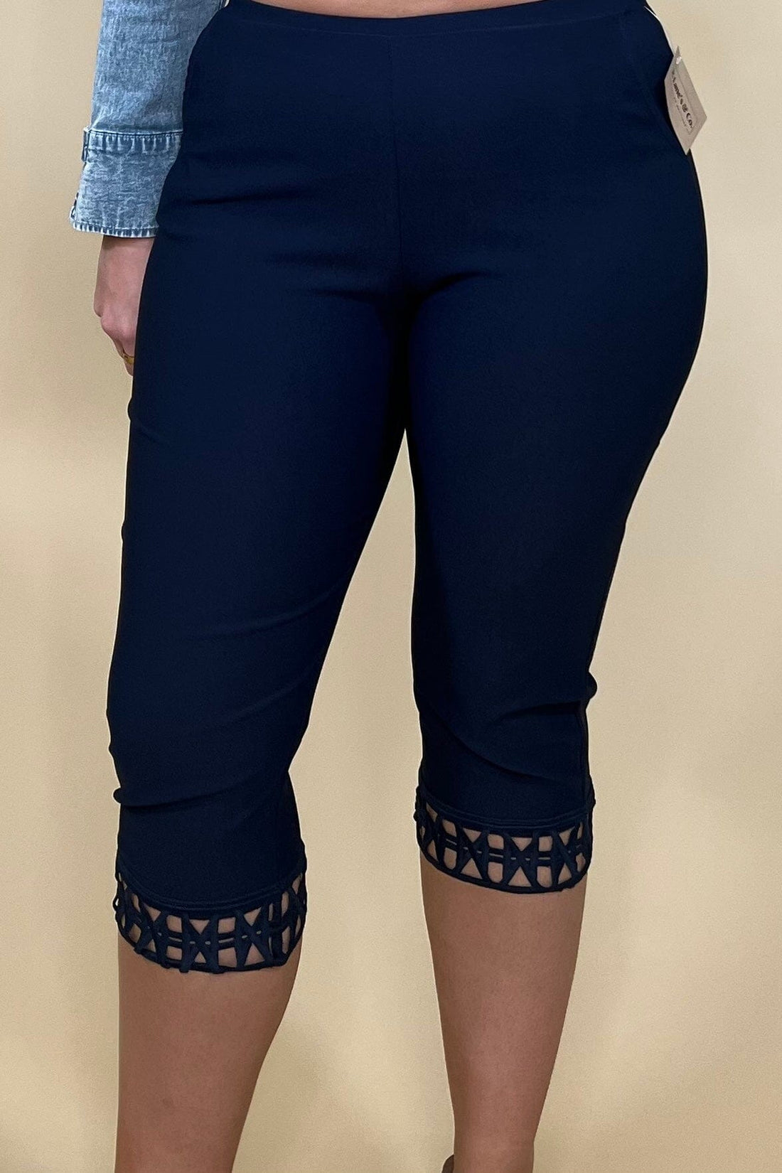 Pull On Pant w/Lattice Detail BOTTOMS CREATION 