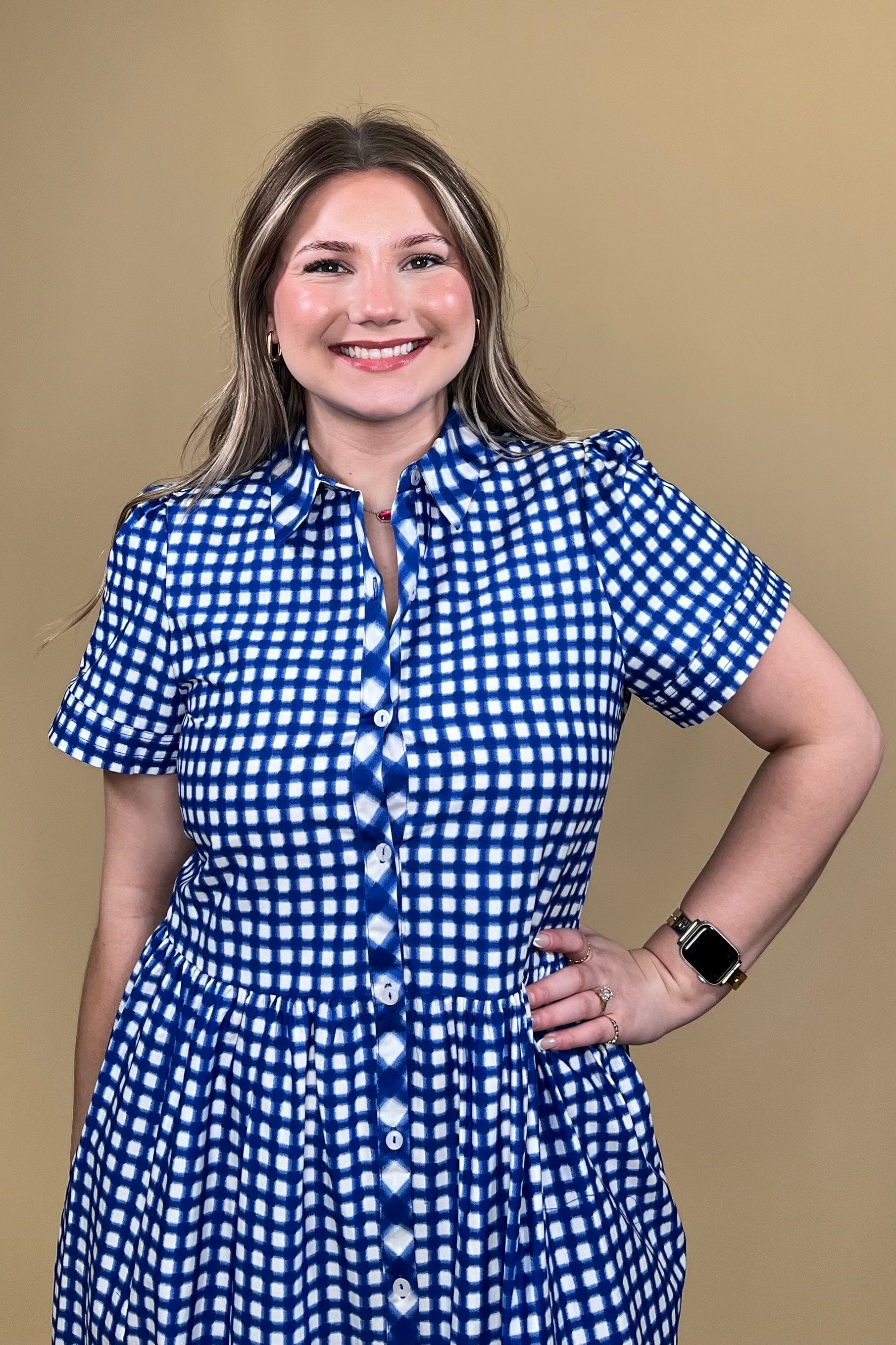 Jema Gingham Mix Dress DRESS MARYSQUARE 
