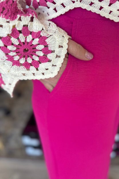 Drawstring Pull On Pant with Button Detail BOTTOMS CREATION 