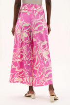 Silky Knit Floral Print Culotte Pants BOTTOMS JOSEPH RIBKOFF 