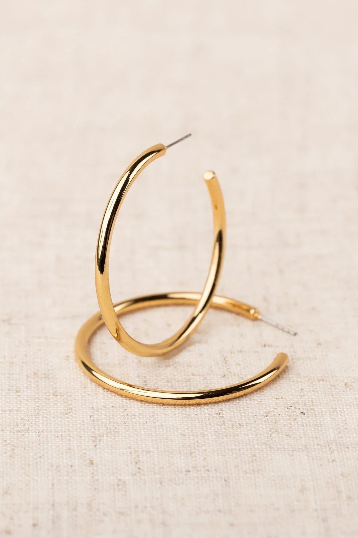 Estonia Shiny Gold Hoop Earrings JEWELRY MICHELLE MCDOWELL 