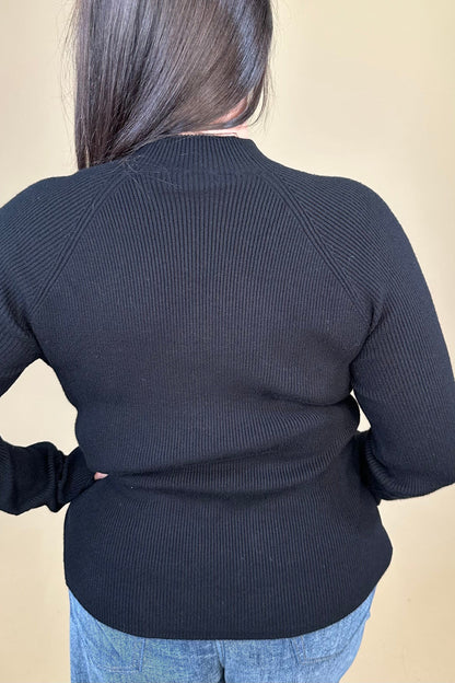 Long Sleeve Turtleneck Sweater - Black MISSY BASIC KNIT:~~Unassigned~~ LIVERPOOL 